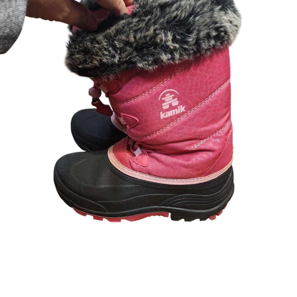 KAMIK Snow Gypsy Little Girls Size 6 Faux Fur Waterproof Snow Boots Pink Black